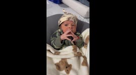 Serious Baby Contemplates Life