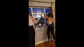 Girls entertain concertgoers leaving Aviva Stadium after Taylor Swift show