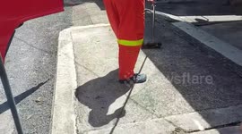Pet kitten hiding from thunder falls into drain and rescued