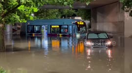 Albuquerque underpasses flooded, vehicles trapped