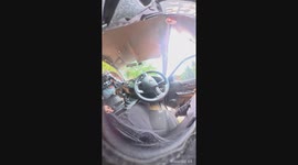 Policeman chases drug dealer in Thai forest