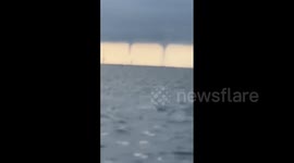 Multiple waterspouts spotted off Venice, Louisiana