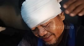 Angry wife trows frying pan at her husband for coming home drunk