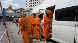 Monks hold religious ceremony for pets burned alive in Bangkok market fire