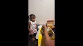 2-year-old Zofie steals the show at uncle's birthday party