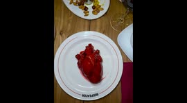 Anatomical heart dessert delights diner in Almaty, Kazakhstan