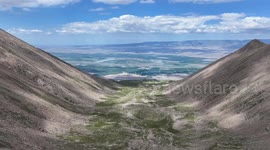 China: A panoramic view of the U-shaped valley of Eastern Tianshan glacier erosion