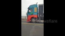 Driverless heavy-duty truck spotted on Shanghai highway