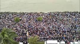 Indian cricket team's victorious return sparks massive parade along Mumbai's Marine Drive