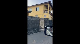 Fallen utility pole causes hazardous conditions in Georgetown, St Vincent, after the passage of hurricane Beryl