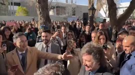 Argentina: Javier Milei greets children during his visit to San Juan province