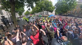 Massive crowd greets Keir Starmer as he arrives at Downing Street as PM