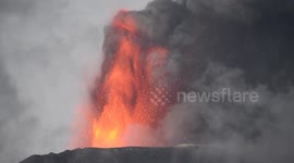 An extraordinary eruption of lava spews out of Etna