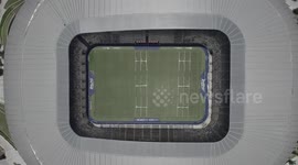 Aerial view of BBVA stadium, home of the Monterrey Soccer Club, headquarters of the 2026 World Cup in Mexico. First Division of Mexico or Rayados de Monterrey