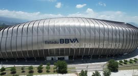 Aerial view of BBVA stadium, home of the Monterrey Soccer Club, headquarters of the 2026 World Cup in Mexico.