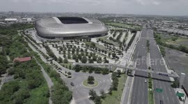 Aerial view of BBVA stadium, home of the Monterrey Soccer Club, headquarters of the 2026 World Cup in Mexico.