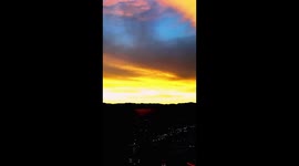 Glowing sunset in China's Yunnan