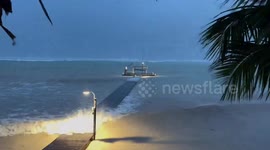 Hurricane Beryl brings strong winds and waves to Grand Cayman