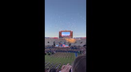 Firework Hit Cheerleader at Stadium of Fire on 4th of July