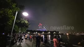 Thousands of New Yorkers enjoyed Fourth of July fireworks from the Hudson River