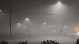 Power goes in and out during the height of Hurricane Beryl