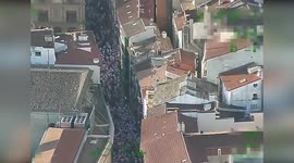 Spain: Helicopter Footage Shows Chaos as Six Injured in Spain's First San Fermin Bull Run