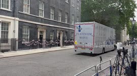 Removal vans in Downing Street as Rishi Sunak moves out