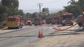 USA: Homeland Riverside County 100 Acre Brush Fire With Structures Threatened Part 2