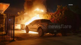 USA: Westmont Truck Fire Spreads to House