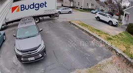 IKEA delivery drivers fail: customers furniture falls off truck when driver drives away.