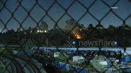 USA: Possible Arson Brush Fire Next to 10 Freeway in Boyle Heights