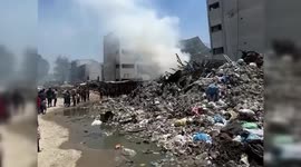 Gaza: Waste accumulates in shelter centers in northern Gaza as a result of the Israeli destruction of infrastructure
