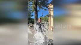 USA: Marin County Fire Chief Soaks Up Attention in Viral TikTok Trend for 4th of July Safety
