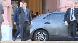 Argentina: Argentine President Javier Milei goes outside the Casa Rosada presidential palace to greet the people
