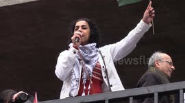 Brazil: Speech by protesters during the act in defense of Palestine in Sao Paulo