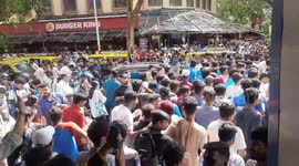 Massive crowd gathers at Churchgate Station for team India's World Cup victory parade