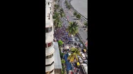 Crowds swarm Wankhede Stadium for Indian Cricket match