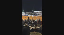 Knocker Bull Contestant Goes Flying
