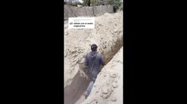 Man Trips While Running Through Ditch