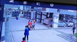 Children playing cricket flee as wild monkey attacks kid in western India