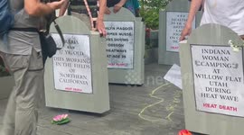 USA: Elders have brought tombstones to Citibank bearing the names and stories of those killed by Citi’s climate crisis