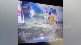 Residents knocked over by flood surging into underground car park