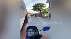 Motorcycle sidecar carries another matching vehicle in trailer