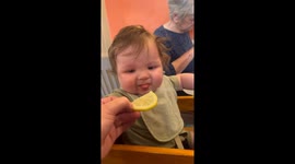 Baby's funny facial reaction after trying lemon for the 1st time will make your day
