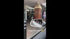 Prankster gets busted while trying to trick an elderly man with a megaphone