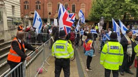 Israel & Palestine Protest takes place outside Hackney Town Hall in London
