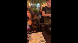 Waiter's clumsy fall results in spilled rice that spells 'It's Coming Home'