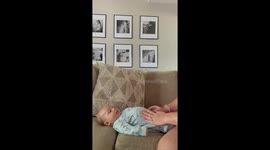 Mom demonstrates hilarious but effective technique to help babies with gas