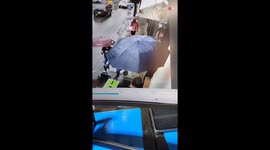 Sandal-fearing man's biggest nightmare comes true on a rainy day