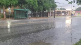 Rain storm in San Antonio, Texas